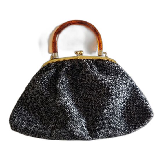 Tweed Top 1960s Vintage Purse - Picture 1 of 8